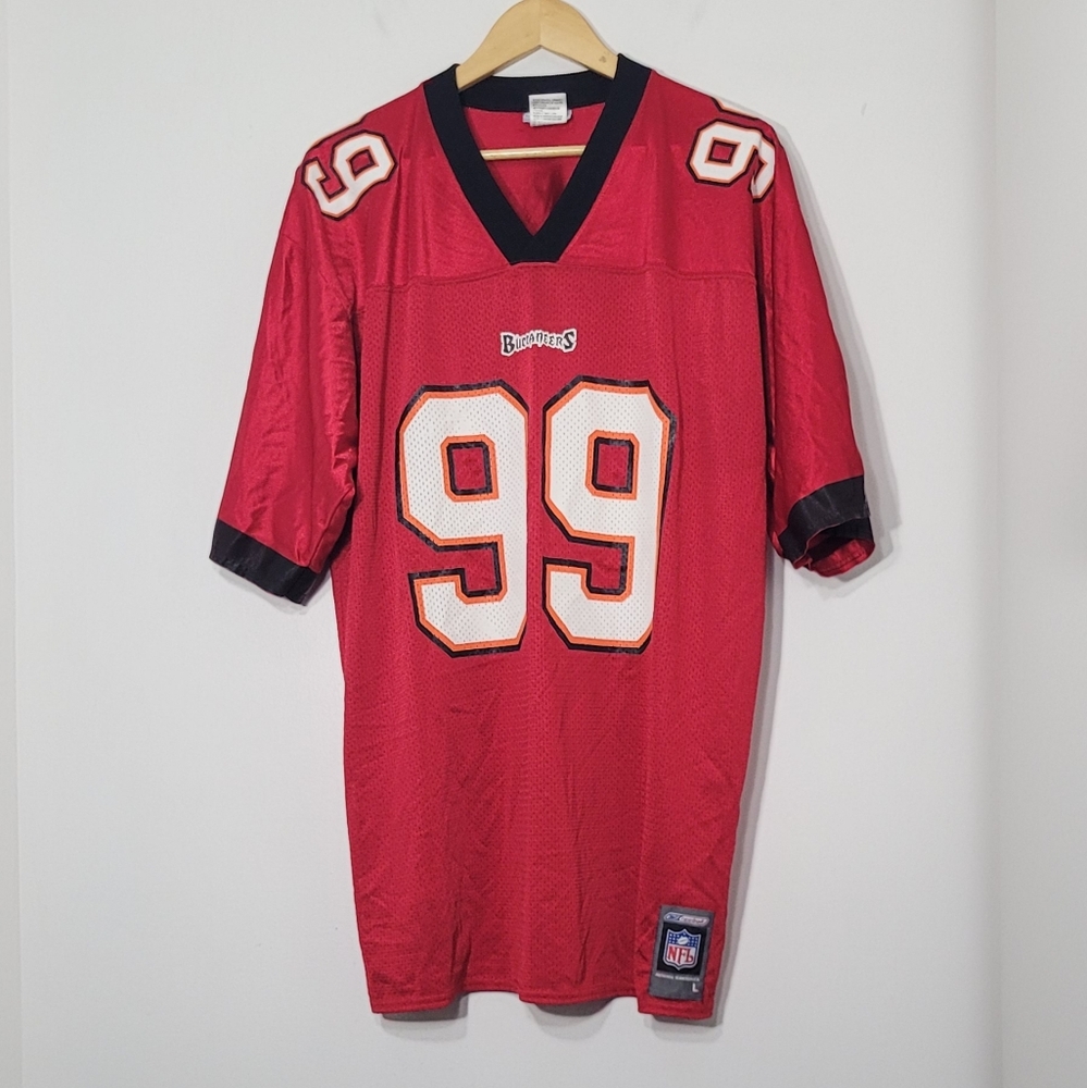 Vintage NFL Tampa Bay Buccaneers Warren Sapp #99 Hall Of Fame Jersey Large